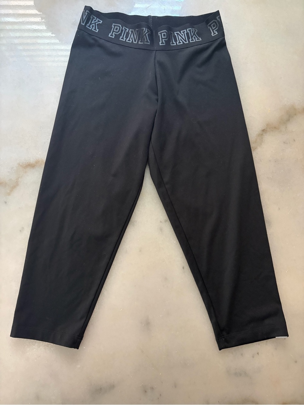 PINK Victoria's Secret Black Logo Waist Joggers